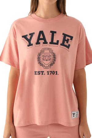 Yale Comfortable Kadın T-Shirt - L1753-XS Pembe - Thumbnail