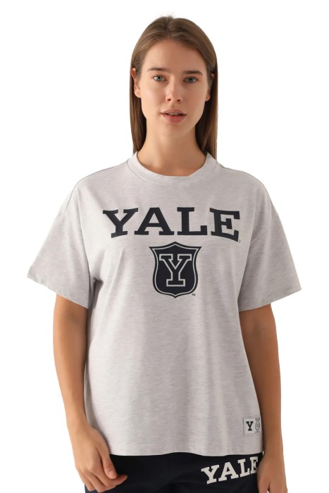 Yale Emblem Kadın T-Shirt - L1752-XS Gri