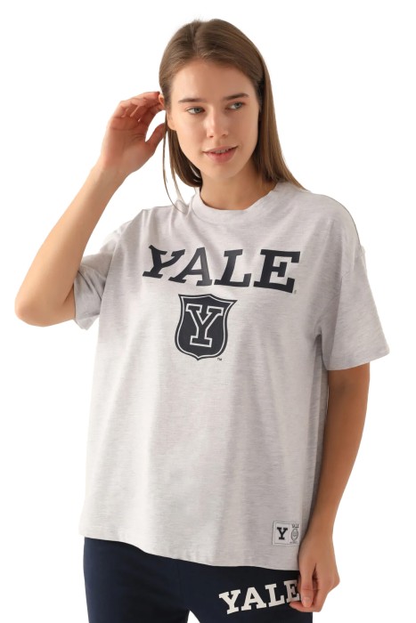 Yale Emblem Kadın T-Shirt - L1752-XS Gri