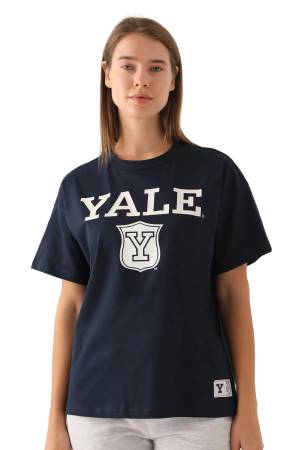 Yale Emblem Kadın T-Shirt - L1752-XS Lacivert - Thumbnail