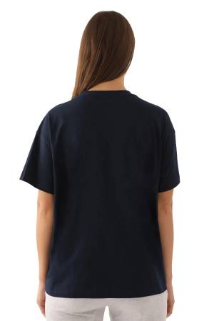 Yale Emblem Kadın T-Shirt - L1752-XS Lacivert - Thumbnail