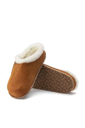 Zermatt Premium Shearling Vl Unisex Ev Terliği - 1023145 Vizon - Thumbnail